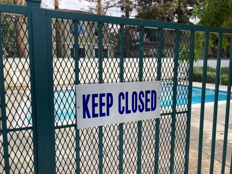 Fence Secured at Pool Entrance